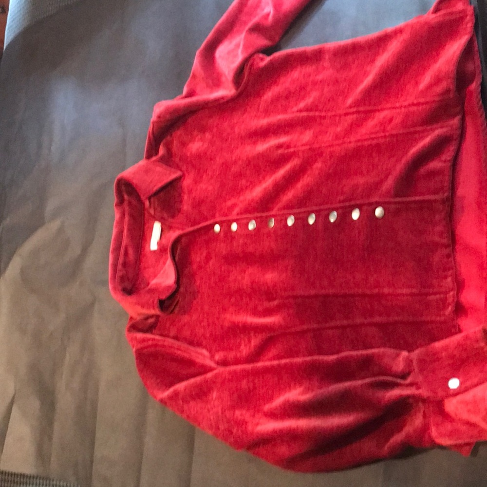 Christopher and Banks red velvet feel jacket